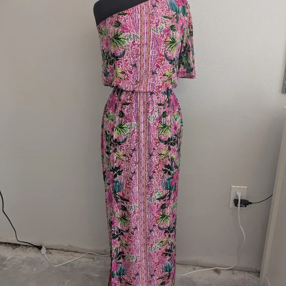 INC International Concepts | Dresses | Inc International Concepts Sheath  Pink Green Maxi Dress | Poshmark